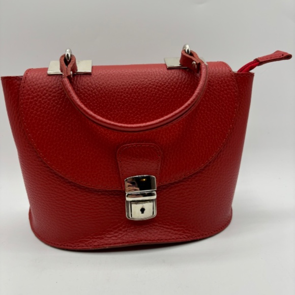 Red Carla Ferreri Rosso Handbag Cross Body Purse Made in Italy - Picture 12 of 13